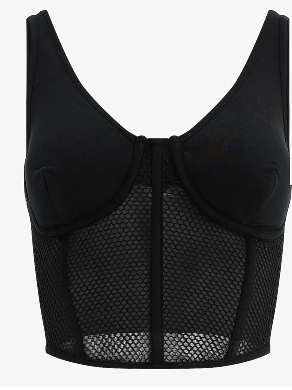 Express Black Mesh V Neck Corset Tank Top Cropped Style Size S and Size M